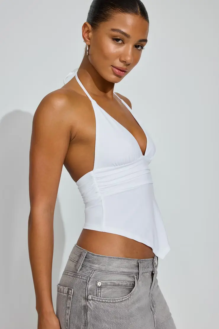 Plunge Halter Hankerchief Top - Image 2