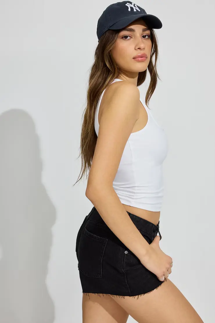 Denim Relaxed A-Line Shorts - Image 2