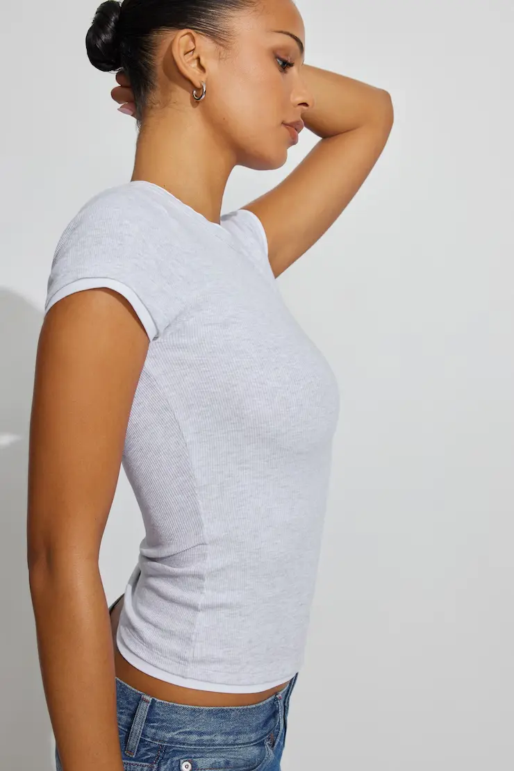 Ribbed Double Layer T-Shirt - Image 2