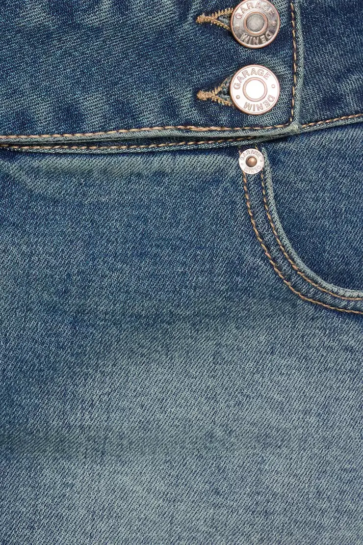 Denim Micro Skort - Image 5