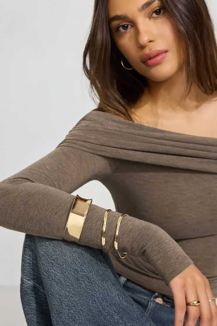 Set Of 3 Convex & Wave Bangles