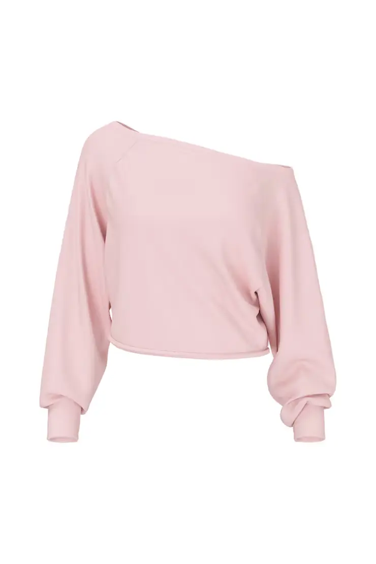 Softterry Raw-Edge Off Shoulder Sweatshirt - Image 2
